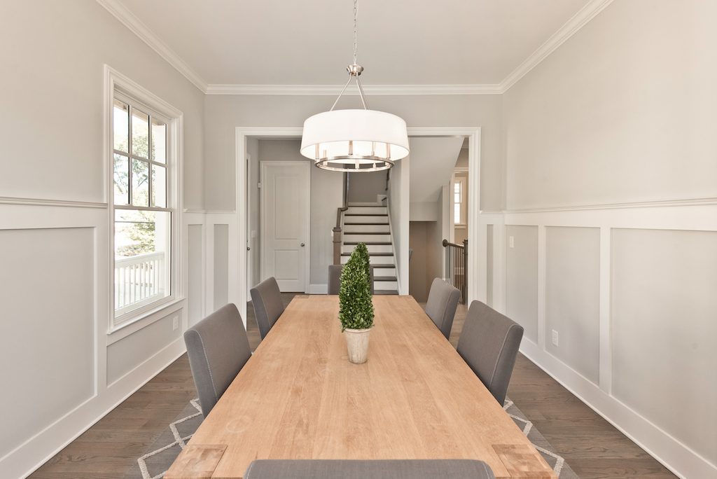 A formal dining room is the perfect place to host a large family dinner in your new home.