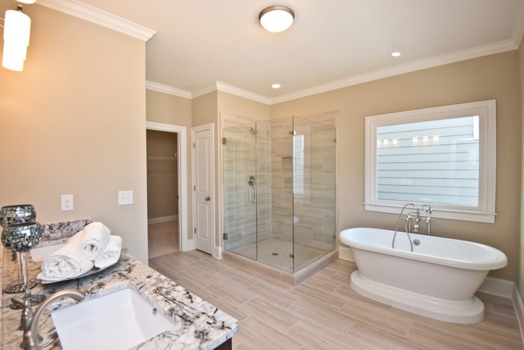A master bathroom in one of Manget's exceptional homes